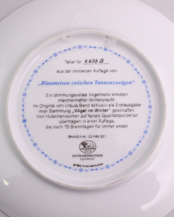 Тарелка декоративная Hutschenreuther Две синицы зимой на ветке