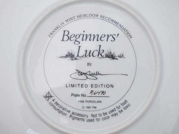 Тарелка декоративная Новичкам везет Franklin Mint