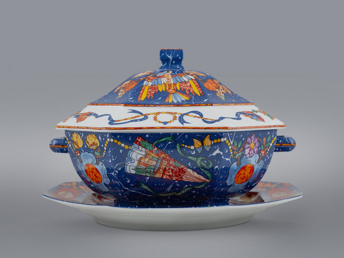 Супница с блюдом Hermes Marqueterie de Pierres d'Orient et d'Occident