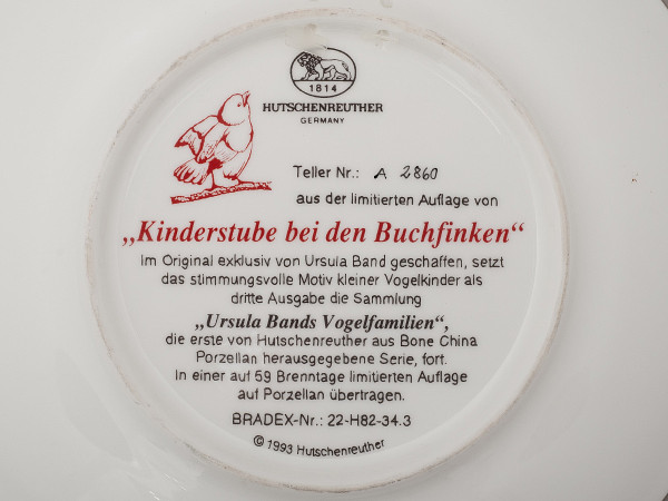 Тарелка декоративная Детская комната зябликов Hutschenreuther