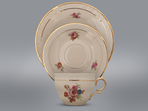 Чайная тройка KPM (Kjobenhavns Porcellains Maleri)