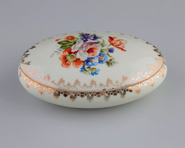 Шкатулка круглая limoges veritable porcelaine d'art
