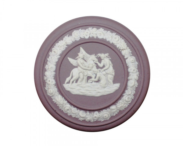 Шкатулка Мифология Wedgwood круглая фиолетовая