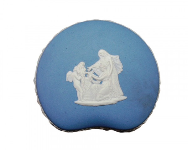 Шкатулка Мифология Wedgwood круглая голубая