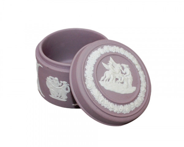 Шкатулка Мифология Wedgwood круглая фиолетовая